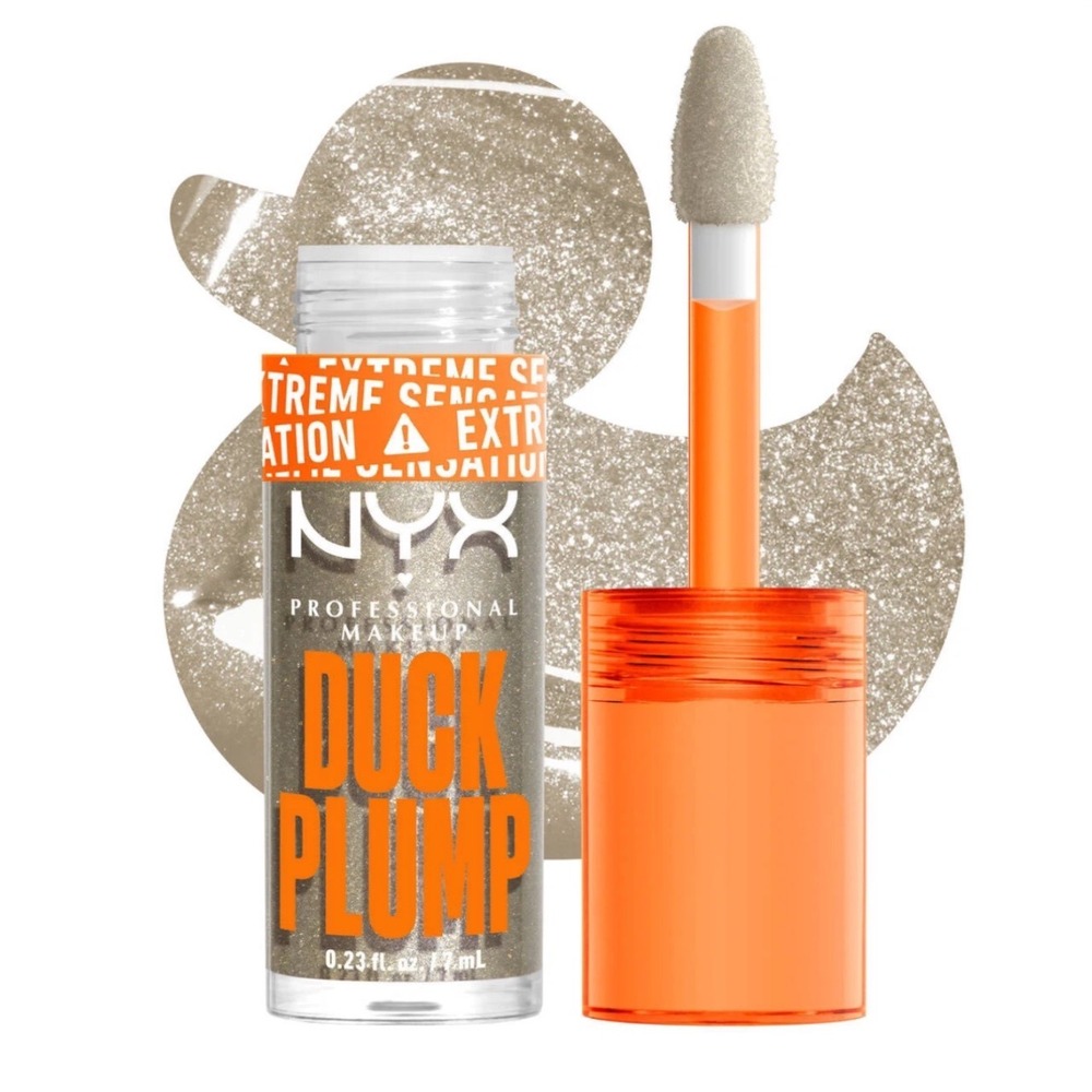 NYX Duck Plump High Pigment Lip Plumping Gloss Holographic 26 Quazy Silver